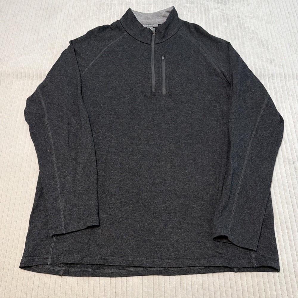 Free Fly Pullover Mens 2XL Gray Bamboo Heritage 1/4 Zip Mock Neck Fleece